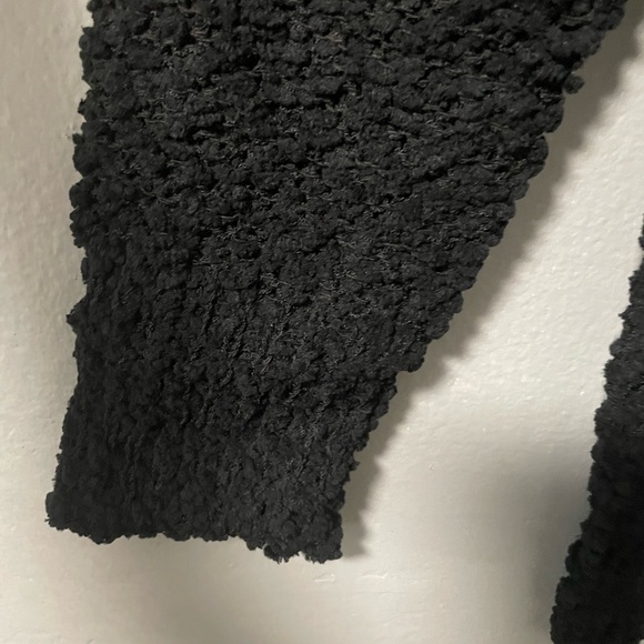 NWT Miracle Chenille Black Textured Cotton Open Knit Sweater. Size S/M - Picture 4 of 7
